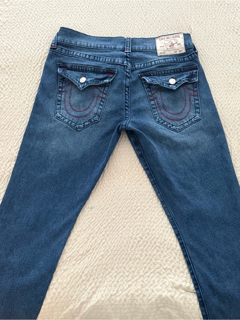 True Religion Indigo Blue Back-Pocket Flap Jeans